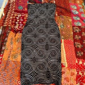 Forever 21 Bodycon Mesh Spiral Patterned Maxi Dress